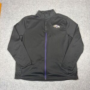 Majestic Baltimore Ravens Therma Base Full Zip Jacket Mens 2XL Black Purple NFL